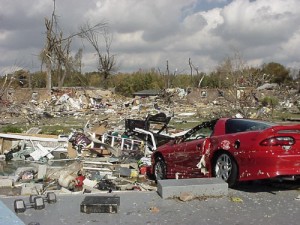 F3 tornado damage near Angel Mounds