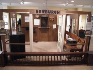 The ticket window and Louisville and Nashville calendar are almost identical to what is seen in a vintage photograph of Newburgh’s E&OV depot